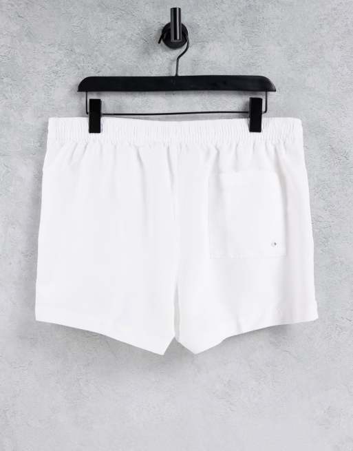 Calvin Klein – Vita korta badshorts med dragsko och sidologga, 4 av 4