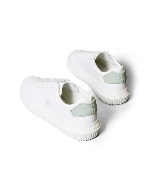 Calvin Klein – Vita och gröna, grova sneakers med koppsula, 5 av 5