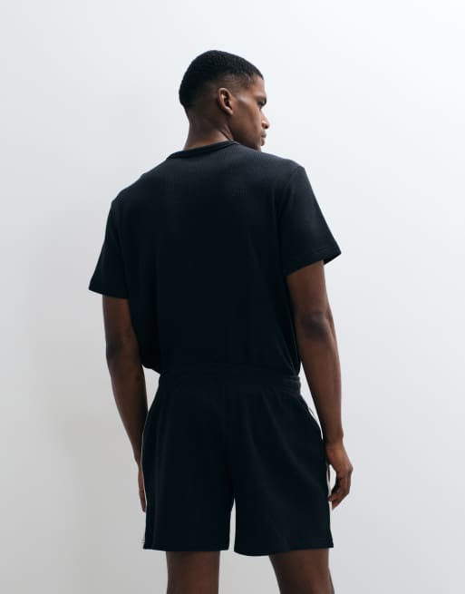 Calvin Klein waffle knit shorts with drawstrings in black - part of a set, 3 of 5