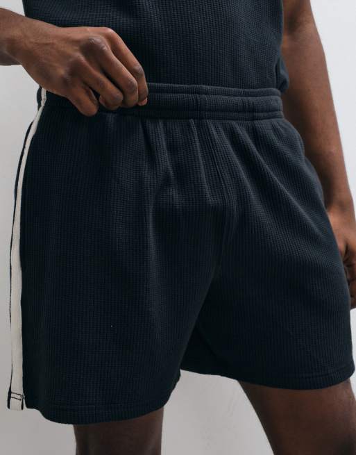 Calvin Klein waffle knit shorts with drawstrings in black - part of a set, 5 of 5