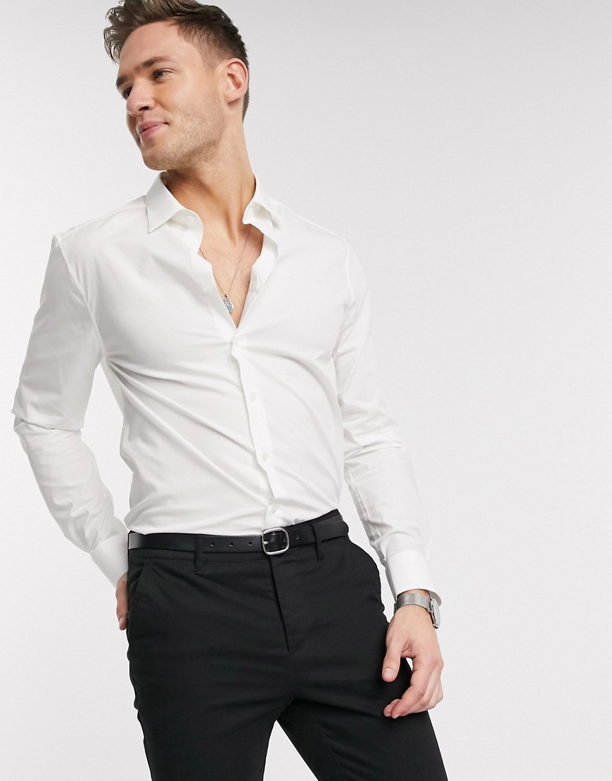Calvin Klein Walker basic stretch shirt-White