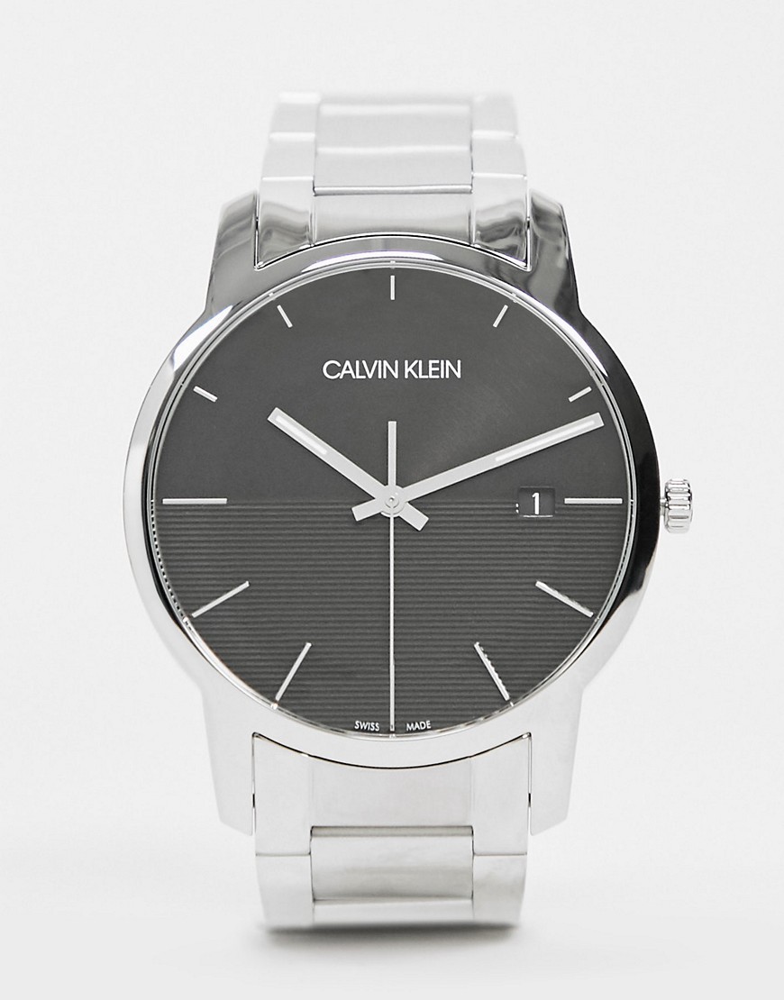 Calvin Klein watch with black dial-Silver