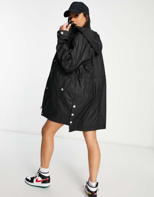 Black longline best sale rain mac