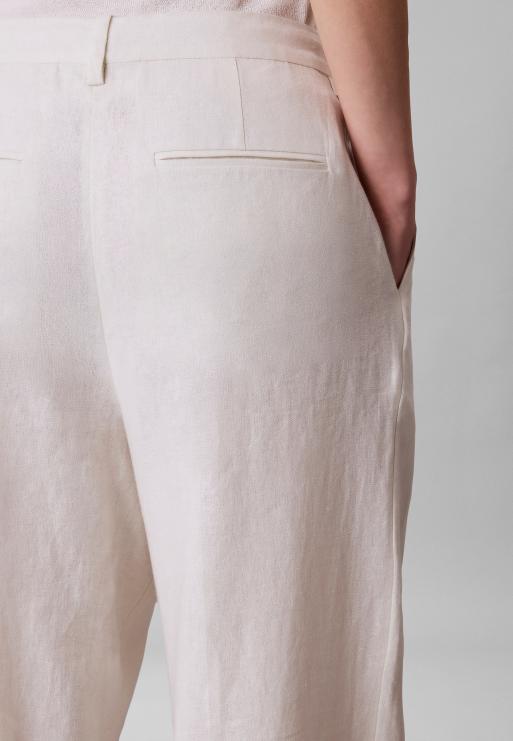 Calvin Klein – Weit geschnittene Hose aus Leinenmix in Tofu, 5 von 6