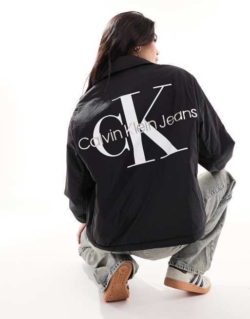 Calvin Klein – Wendbare Skater-Wendejacke in Schwarz