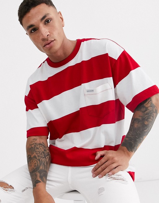 Calvin Klein wide stripe pocket t-shirt