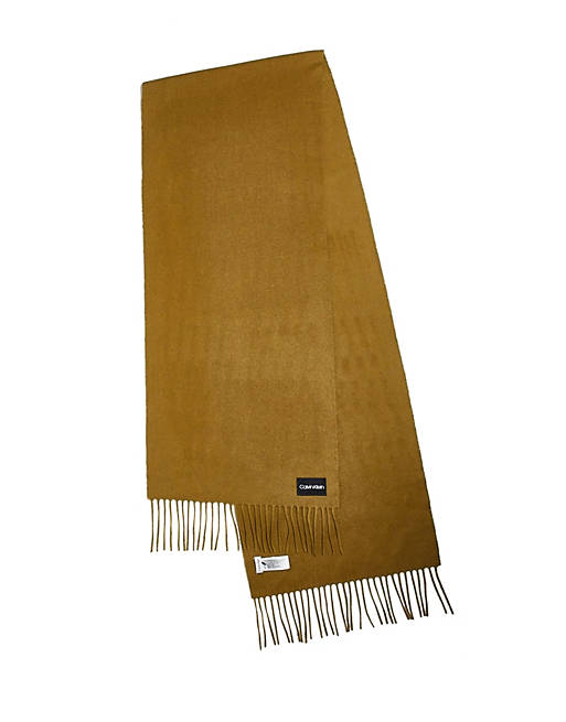 Calvin Klein wool scarf in tan | ASOS