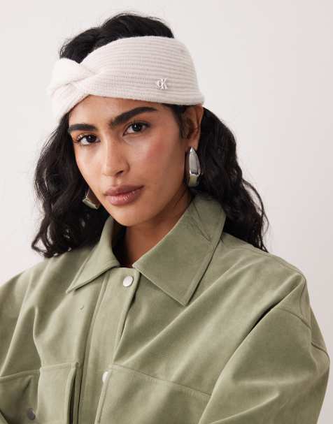 Calvin Klein wool twist headband in cream - view 1