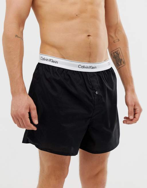 Calvin Klein woven boxers 2 pack in slim fit | ASOS