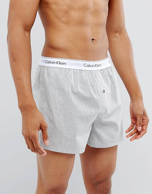 picture Choose digest Calvin Klein woven boxers 2 pack in slim fit | ASOS