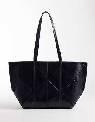 Calvin Klein Woven Carry All Bag In Black