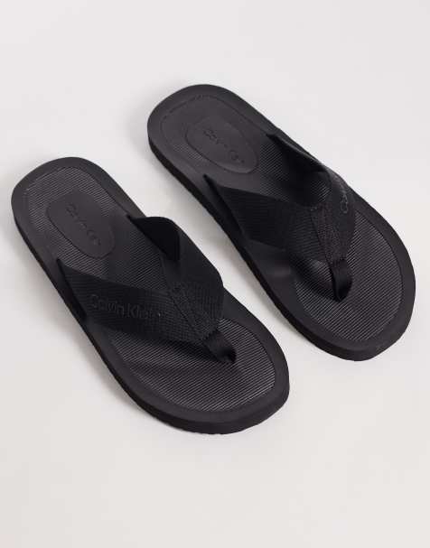 Calvin Klein – Zehenstegsandalen in Schwarz - view 1
