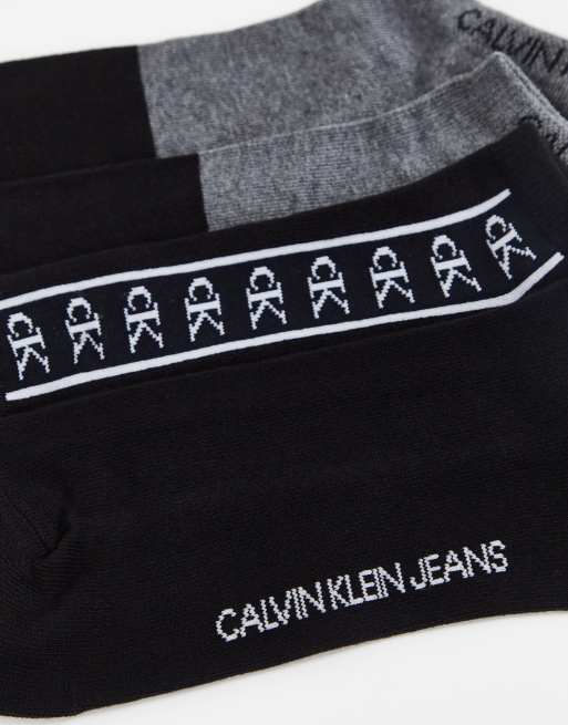 Calvin Klein – Zestaw 2 par czarno-szarych skarpetek stopek, 2 z 4