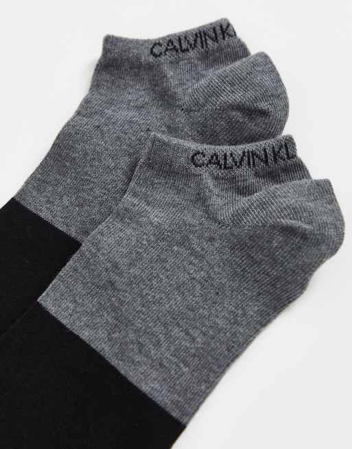 Calvin Klein – Zestaw 2 par czarno-szarych skarpetek stopek, 4 z 4
