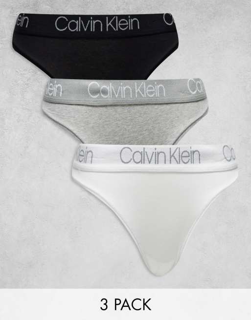 Calvin Klein – Zestaw 3 par bawełnianych fig typu tanga z wysokim wycięciem