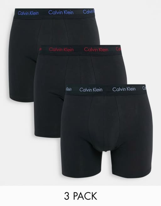 Calvin Klein – Zestaw 3 par czarnych bokserek z bawełny ze stretchem