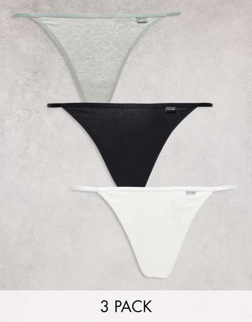 Calvin Klein – Zestaw 3 par stringów typu tanga w różnych kolorach 