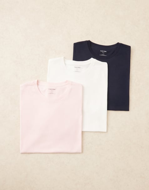 Calvin Klein – Zestaw 3 T-shirtów z bawełny w kolorach różowym, granatowym i białym - view 1