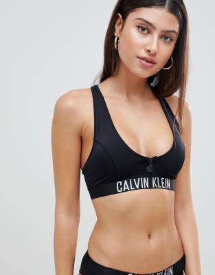 calvin klein zip bikini top