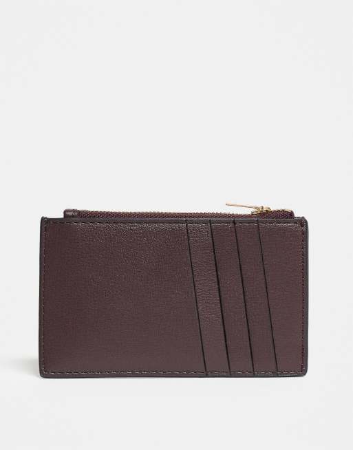 Calvin Klein zip card holder purse in burgundy, 2 of 4