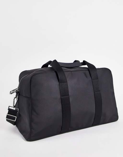 Calvin Klein zip pocket weekender holdall in black