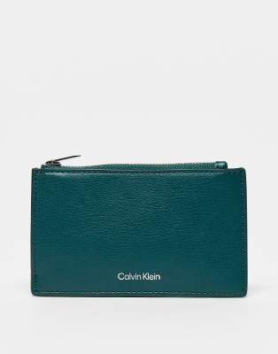 Calvin Klein Zip Wallet In Green