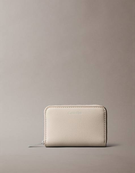 Calvin Klein zip wallet in white - view 1