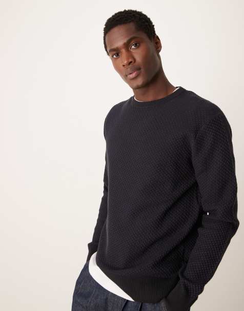 Calvin Klein – Zweifarbiger Strickpullover in Schwarz - view 1