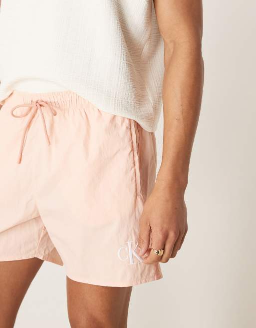 Calvin Klein - Zwemshort met trekkoord en logo in perzikroze, 3 van 4
