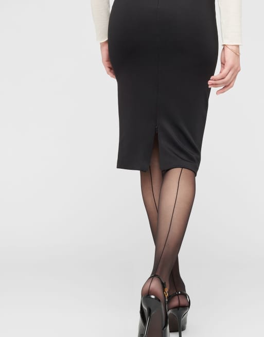 Calzedonia 20 denier sheer back seam tights in black, 2 of 5