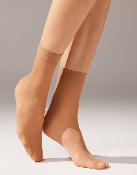 Calzedonia 20 denier sheer socks in beige caramel - view 1