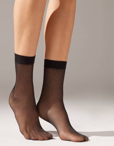 Calzedonia 20 denier sheer socks in black - view 1