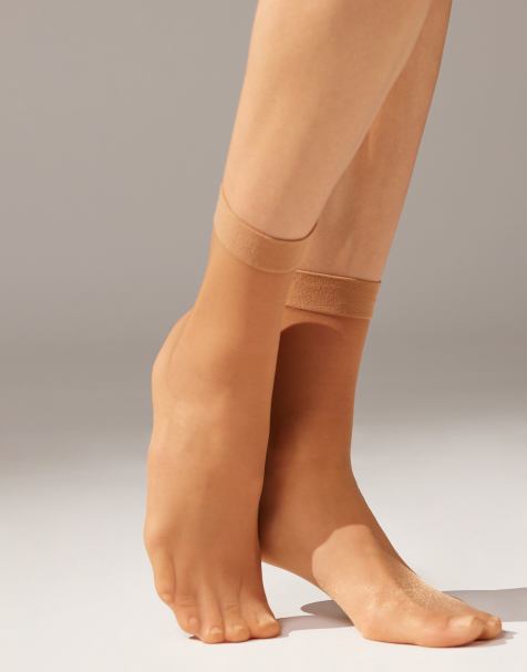 Calzedonia 20 denier sheer socks in bronze - view 1