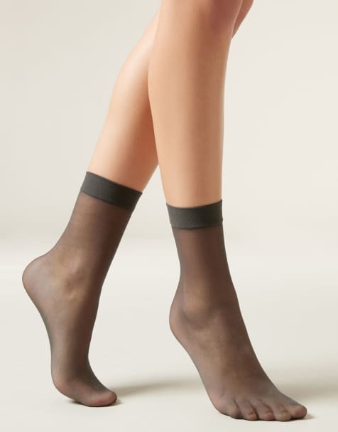 Calzedonia 20 denier sheer socks in grey - view 1