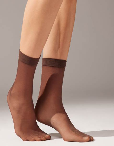 Calzedonia 20 denier sheer socks in mocha - view 1