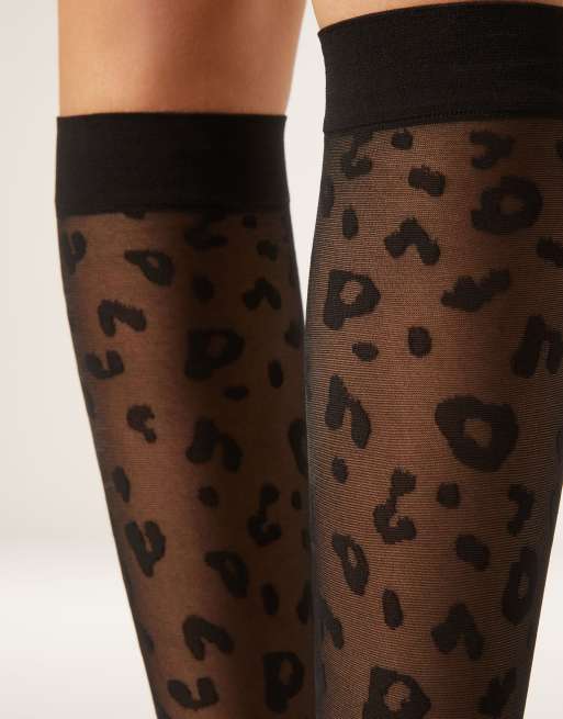 Calzedonia 30 denier in black animal print, 4 of 4