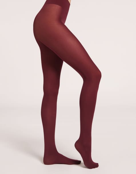 Calzedonia 50 den total comfort soft touch tights in burgundy red - view 1