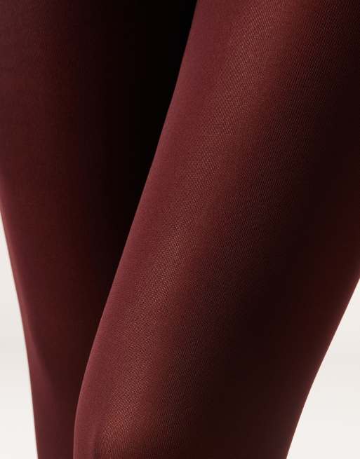 Calzedonia 50 den total comfort soft touch tights in burgundy, 4 of 4