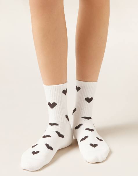 Calzedonia All-over heart socks in cream - view 1