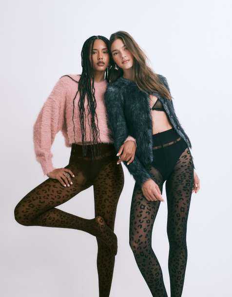 Calzedonia Animal pattern 30 denier sheer tights in black animal print - view 1