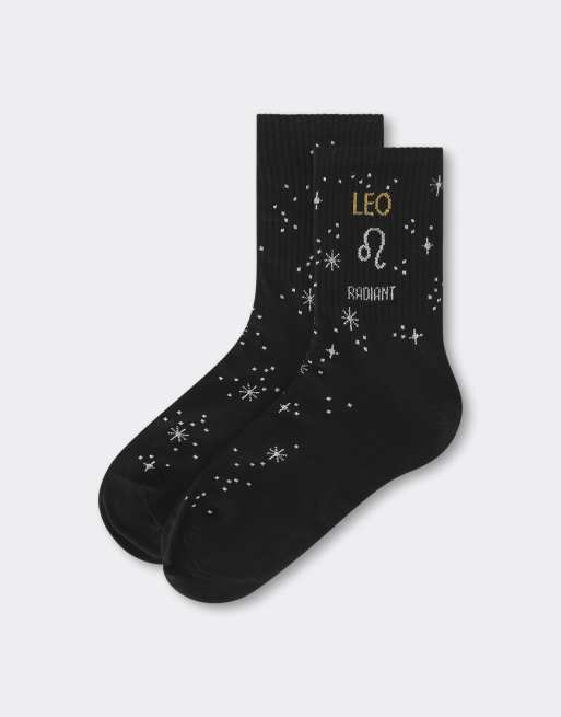 Calzedonia Astrology collection socks in black, 3 of 3