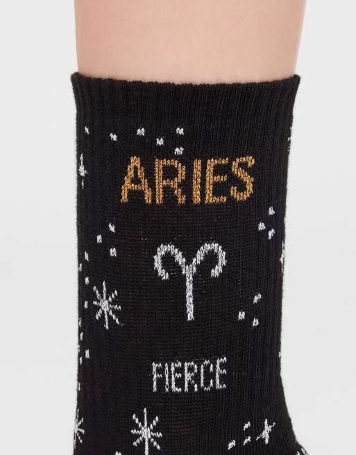 Calzedonia Astrology collection socks in black, 4 of 4