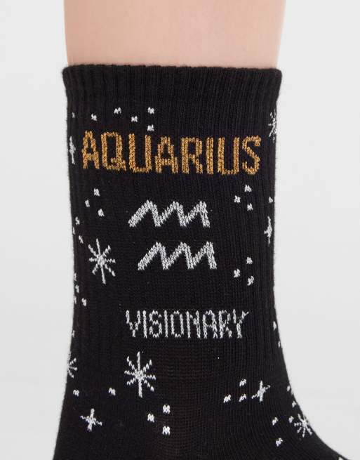Calzedonia Astrology collection socks in black, 2 of 3