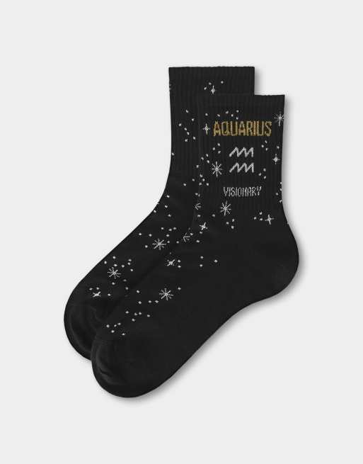 Calzedonia Astrology collection socks in black, 3 of 3