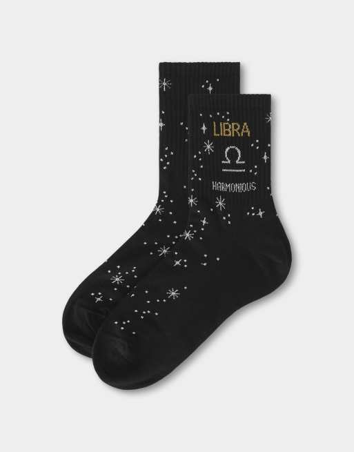 Calzedonia Astrology collection socks in black, 3 of 4