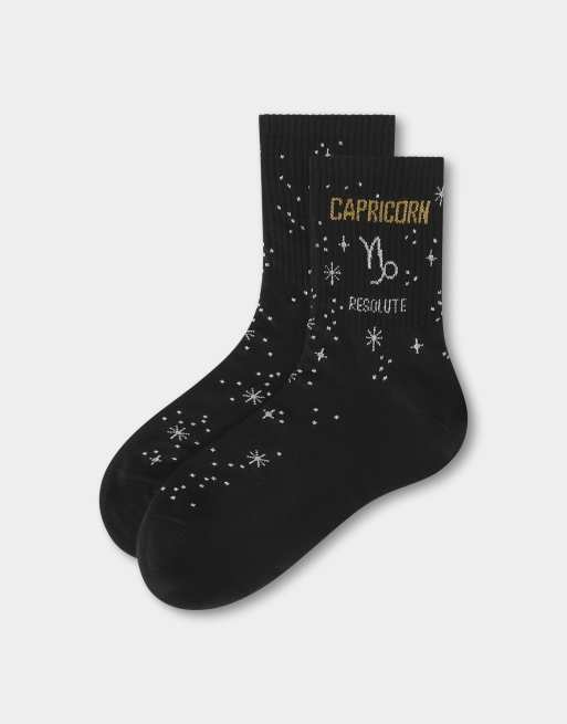 Calzedonia Astrology collection socks in black, 3 of 3