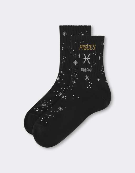 Calzedonia Astrology collection socks in black, 3 of 3