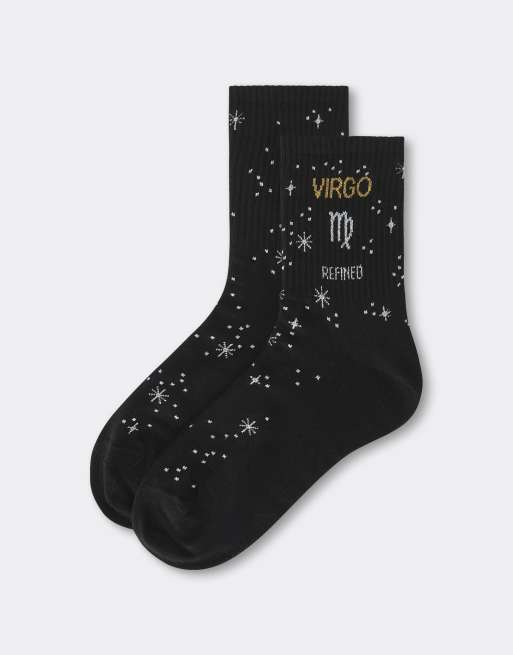 Calzedonia Astrology collection socks in black, 3 of 3