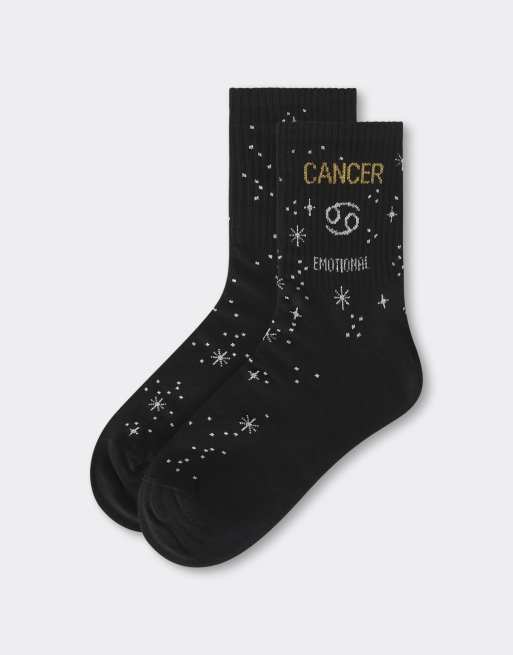 Calzedonia Astrology collection socks in black, 3 of 4