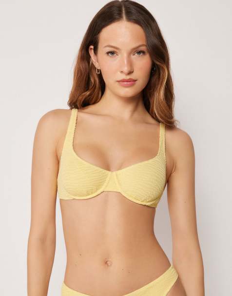 Calzedonia Balconette bikini top crinkle waves in yellow meringue - view 1